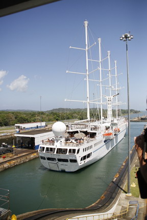 ©2013 The Amusing Muse - 2/14/2013, Windstar Cruises "Wind Star" going through the locks, Colon, Panama