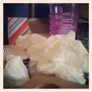 The #reality of #seasonal #allergies. Mountain of tissues.