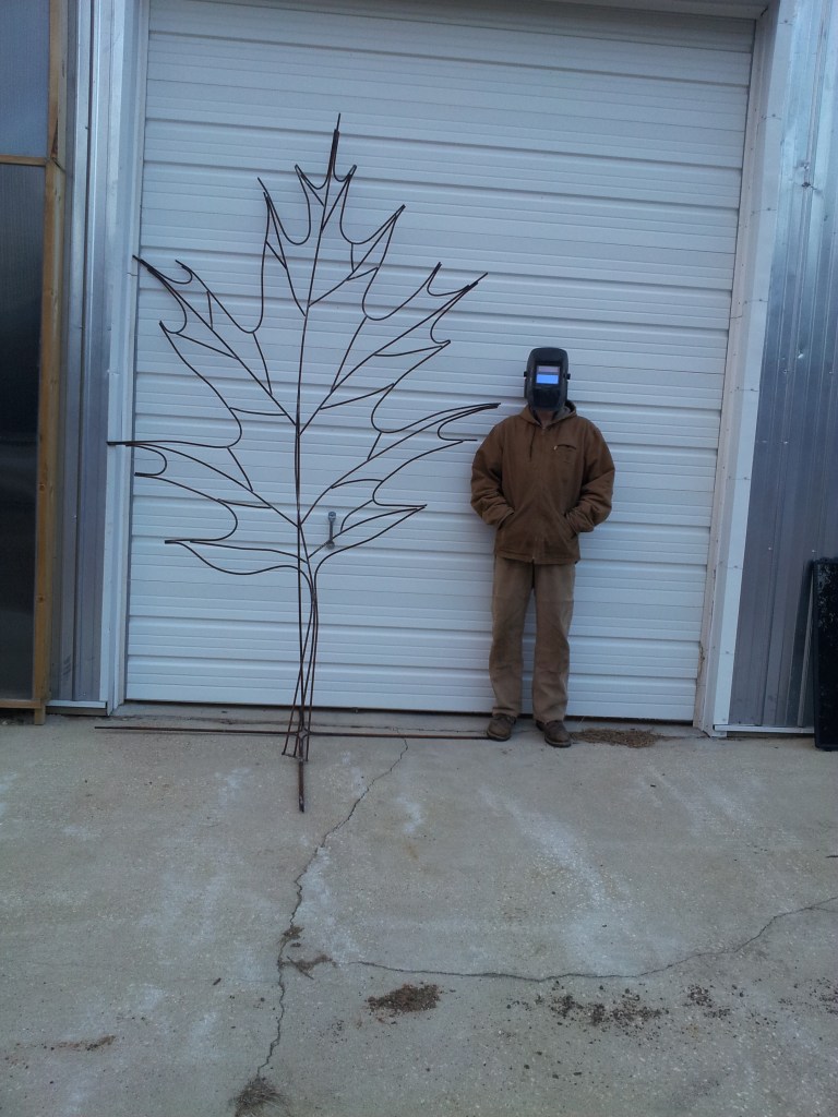 Mr. Muse and his very big Red Oak leaf.