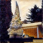 Cedric the Roaming Gnome found a friend at Scaturo's!